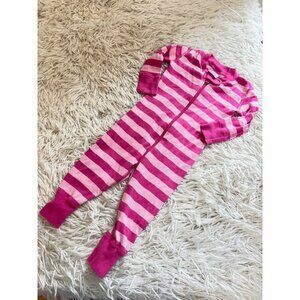 Hanna Andersson Pink Striped Zip up Pajamas Jammies  3-6 Mos